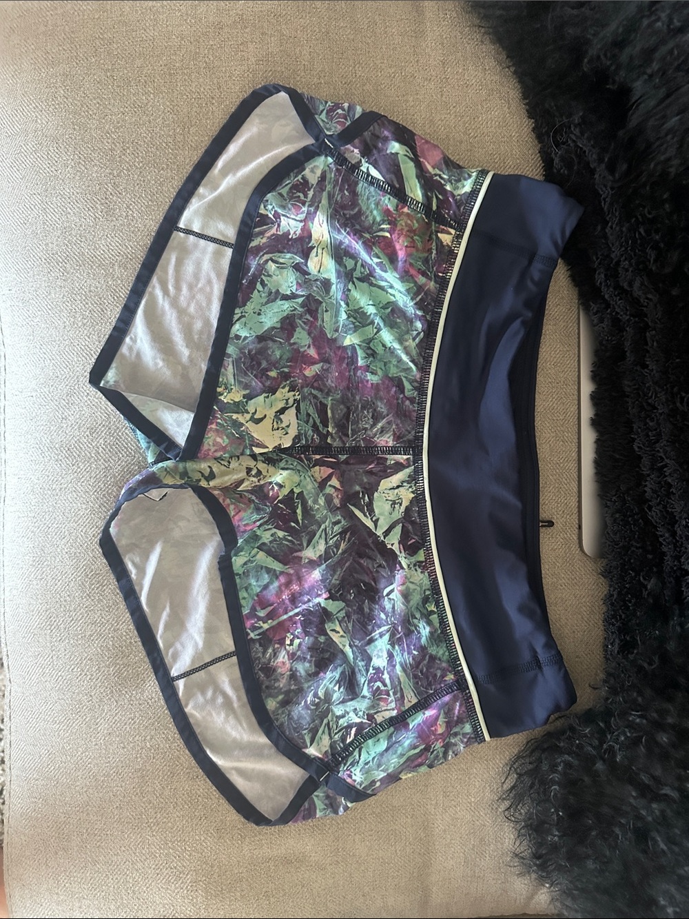 lululemon athletica Navy V-Waist Printed Running Shorts